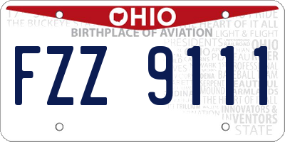 OH license plate FZZ9111