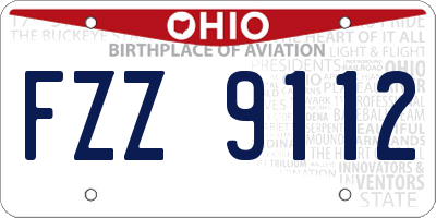 OH license plate FZZ9112