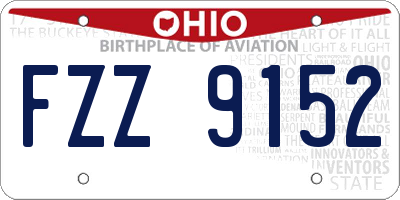 OH license plate FZZ9152