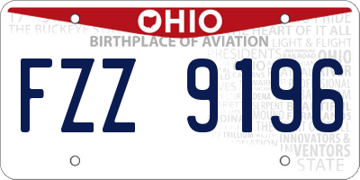 OH license plate FZZ9196