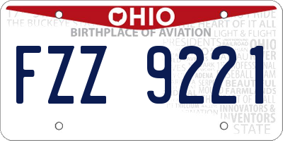 OH license plate FZZ9221