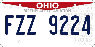 OH license plate FZZ9224