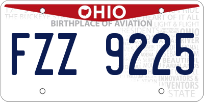 OH license plate FZZ9225