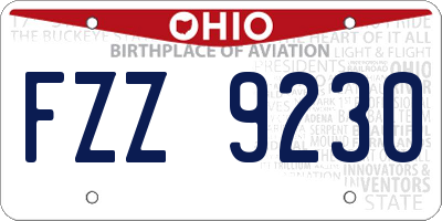 OH license plate FZZ9230