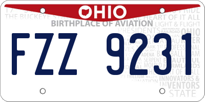 OH license plate FZZ9231
