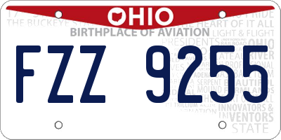 OH license plate FZZ9255