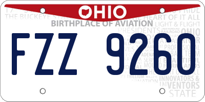 OH license plate FZZ9260