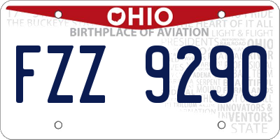 OH license plate FZZ9290