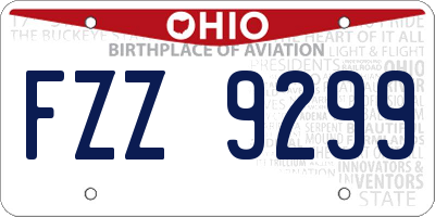 OH license plate FZZ9299