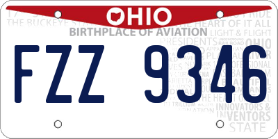OH license plate FZZ9346