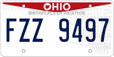 OH license plate FZZ9497
