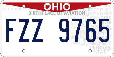 OH license plate FZZ9765