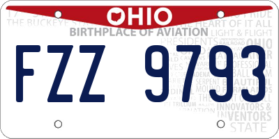 OH license plate FZZ9793