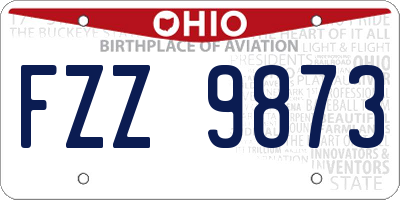 OH license plate FZZ9873