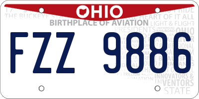 OH license plate FZZ9886