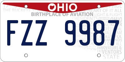 OH license plate FZZ9987