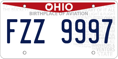 OH license plate FZZ9997