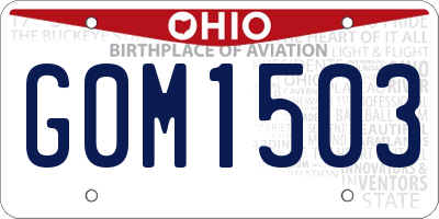 OH license plate G0M1503