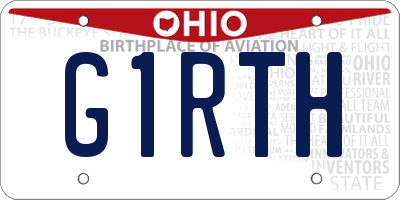 OH license plate G1RTH