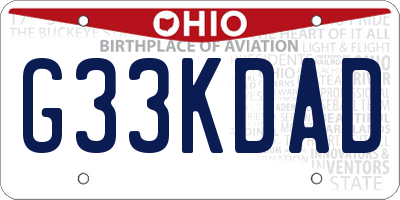 OH license plate G33KDAD