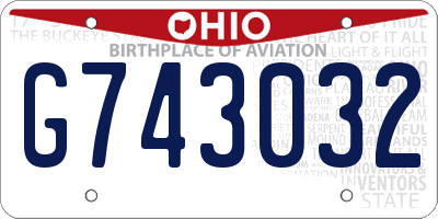 OH license plate G743032