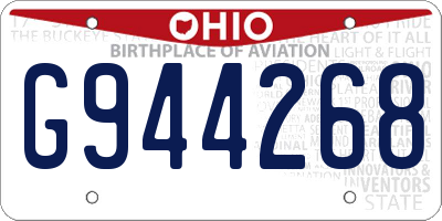 OH license plate G944268