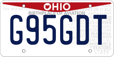 OH license plate G95GDT