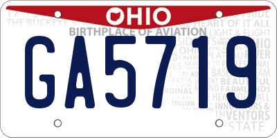 OH license plate GA5719