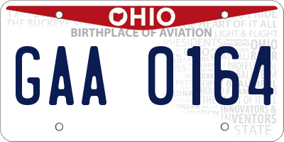 OH license plate GAA0164