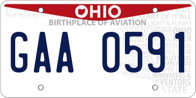 OH license plate GAA0591