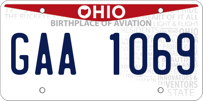 OH license plate GAA1069