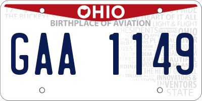 OH license plate GAA1149