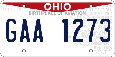 OH license plate GAA1273