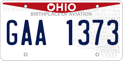 OH license plate GAA1373