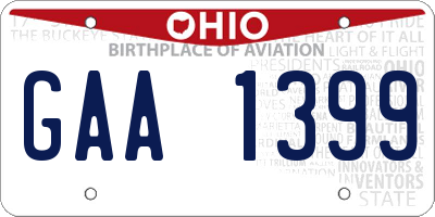 OH license plate GAA1399