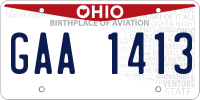 OH license plate GAA1413