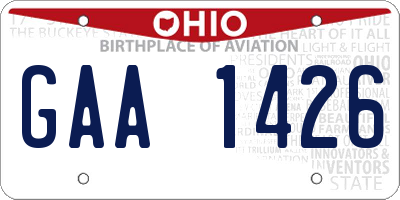OH license plate GAA1426