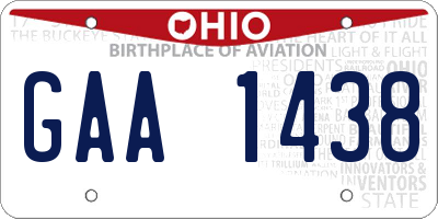 OH license plate GAA1438