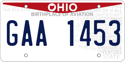 OH license plate GAA1453