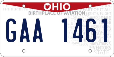 OH license plate GAA1461