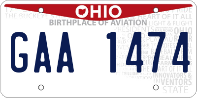 OH license plate GAA1474