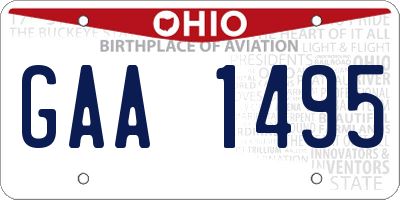 OH license plate GAA1495