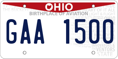 OH license plate GAA1500