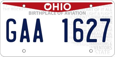 OH license plate GAA1627