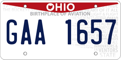 OH license plate GAA1657