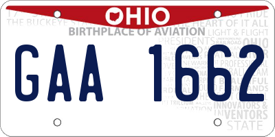 OH license plate GAA1662