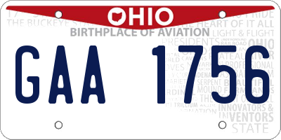 OH license plate GAA1756