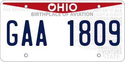 OH license plate GAA1809