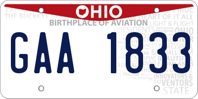 OH license plate GAA1833