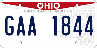 OH license plate GAA1844